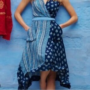 Anthropologie Maeve Blue Paisley Dress